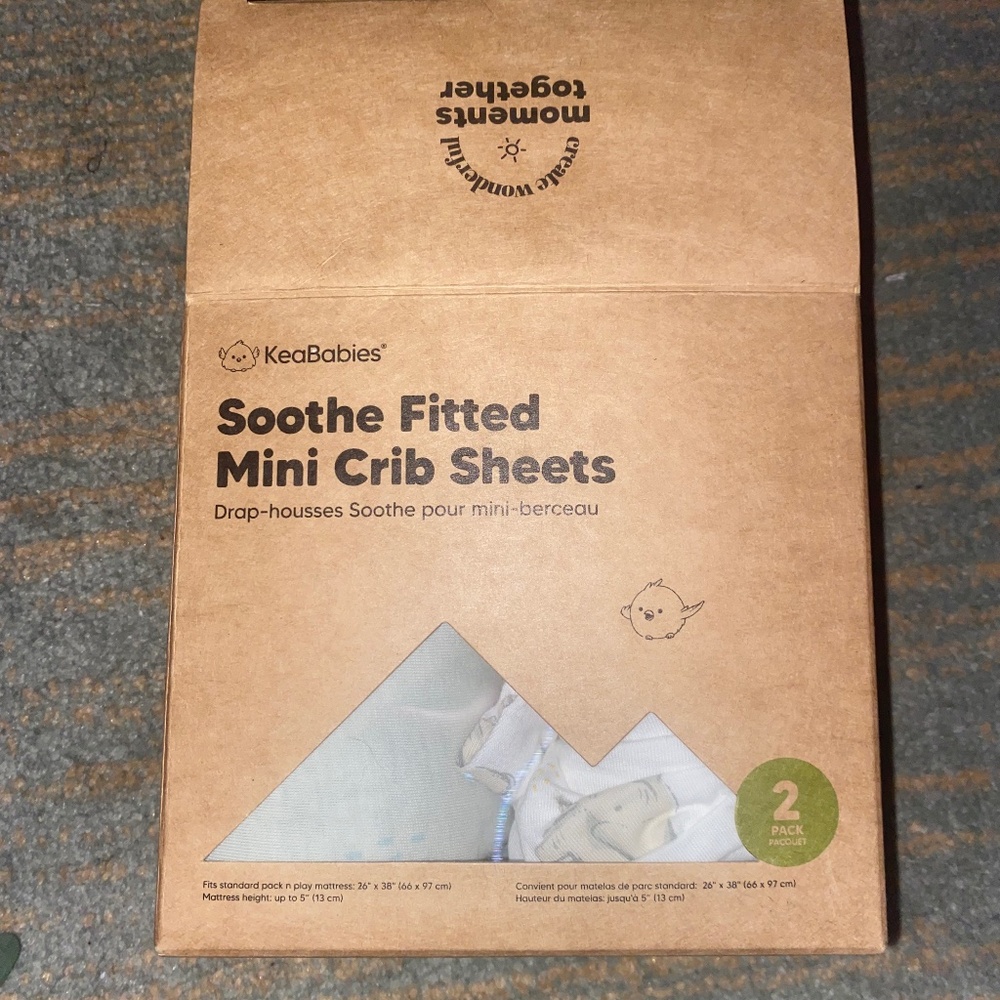 Kea Baby Organic cotton mini crib/pack n play sheets